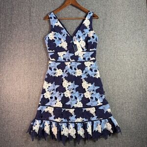 Women Vineyard Vines Kentucky for 146th Derby Blue Floral Lace Dress Size 6 NWT